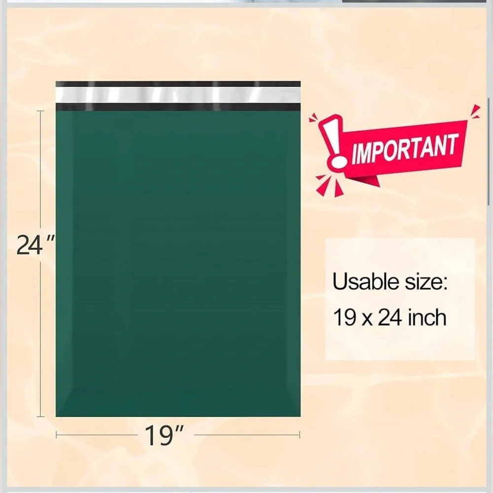 5 Count - 19x24 Polymailers (HUNTER GREEN, PLAIN)